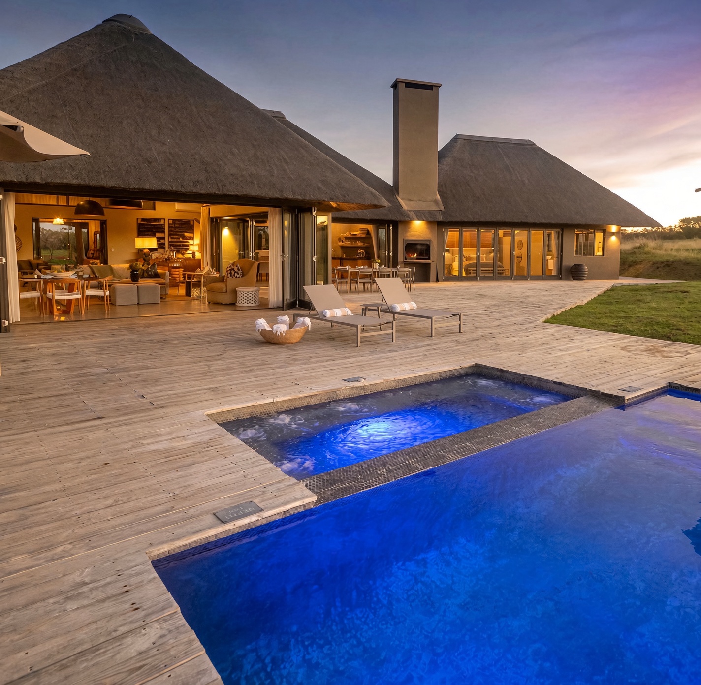 Ulubisi House at dusk, Gondwana Game Reserve